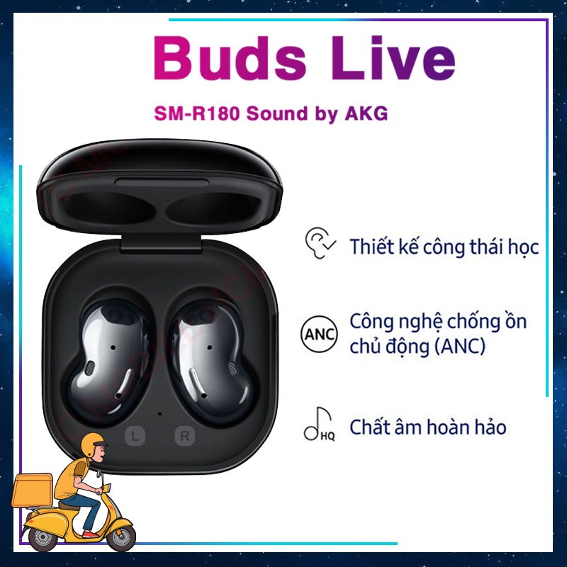 Tai nghe Bluetooth Galaxy Buds Live- SM-R180 , âm thanh mạnh mẽ, chống ồn thông minh, cảm ứng một chạm, thiết kế nhỏ gọn