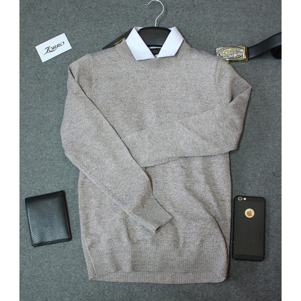 Áo len nam cổ tròn màu rêu chất liệu len dệt cao cấp dáng slim phù hợp với nhiều lứa tuổi | BigBuy360 - bigbuy360.vn