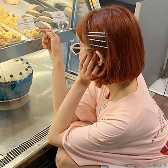 Set 10 kẹp tóc dạng hình học nhiều màu sắc phong cách Hàn Quốc xinh xắn