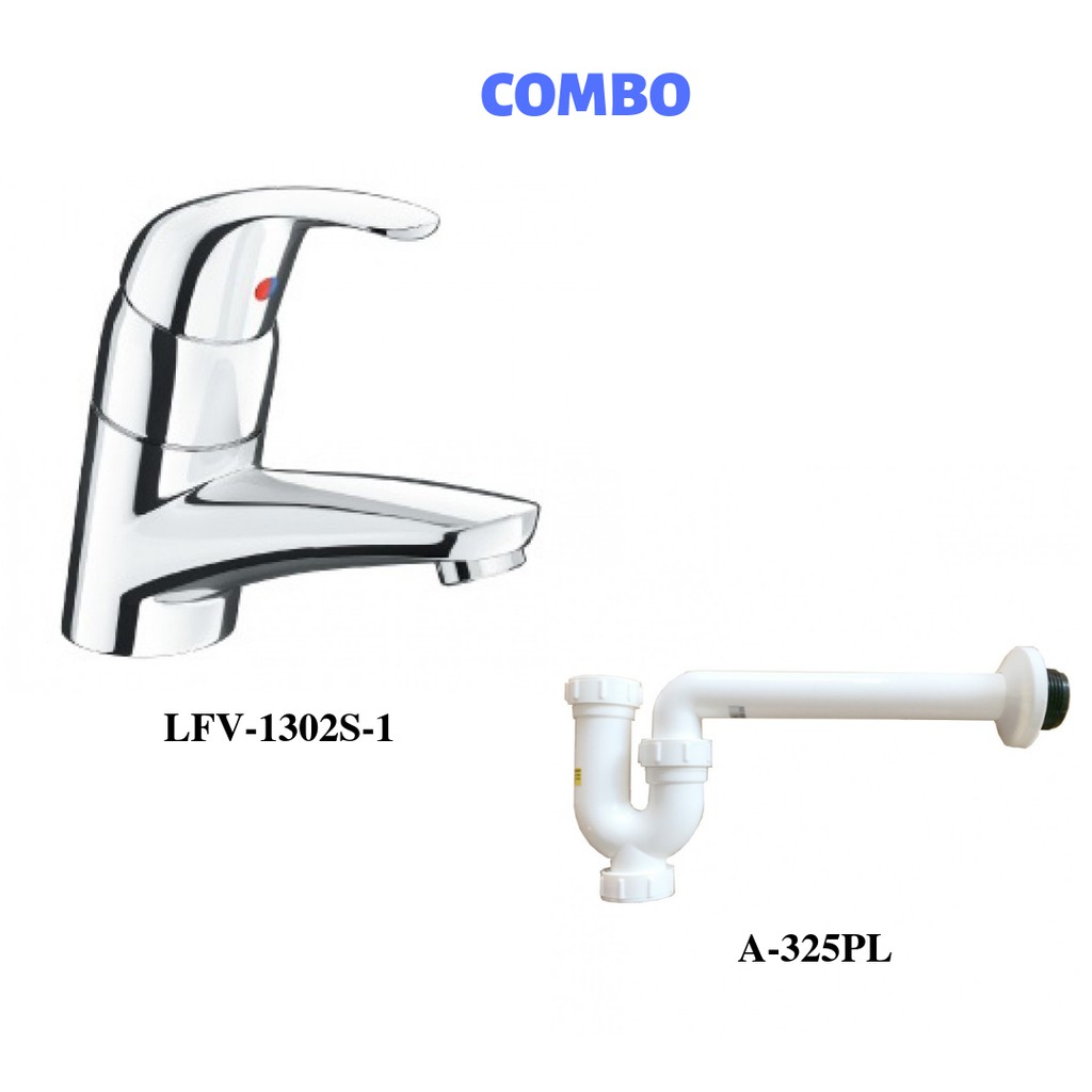 Bộ vòi chậu + ống thải chữ P INAX LFV-1302S-1+A-325PL