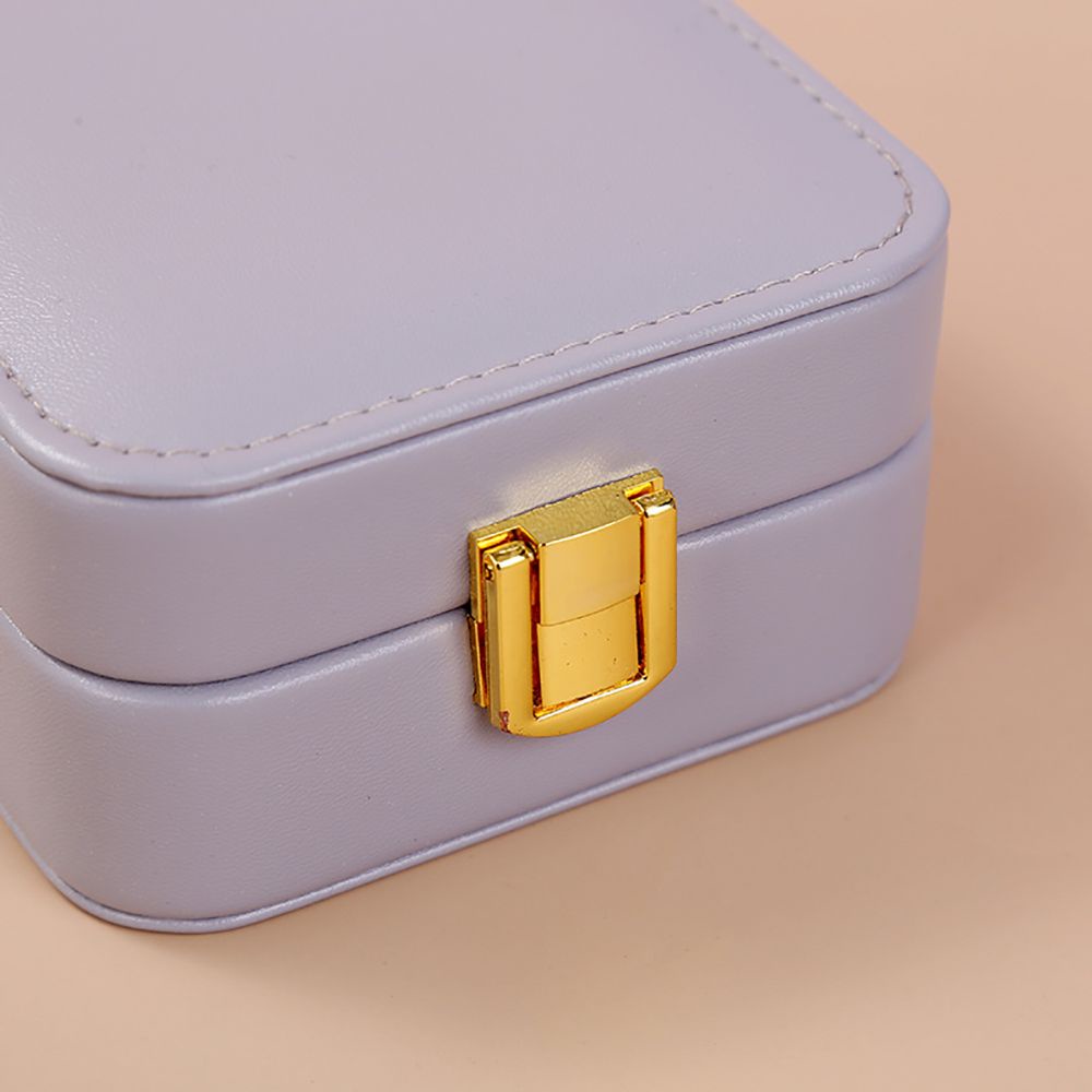 Hộp đựng trang sức bằng da PU hình vuông nhiều màu có gương thiết kế sang trọng tiện dụng