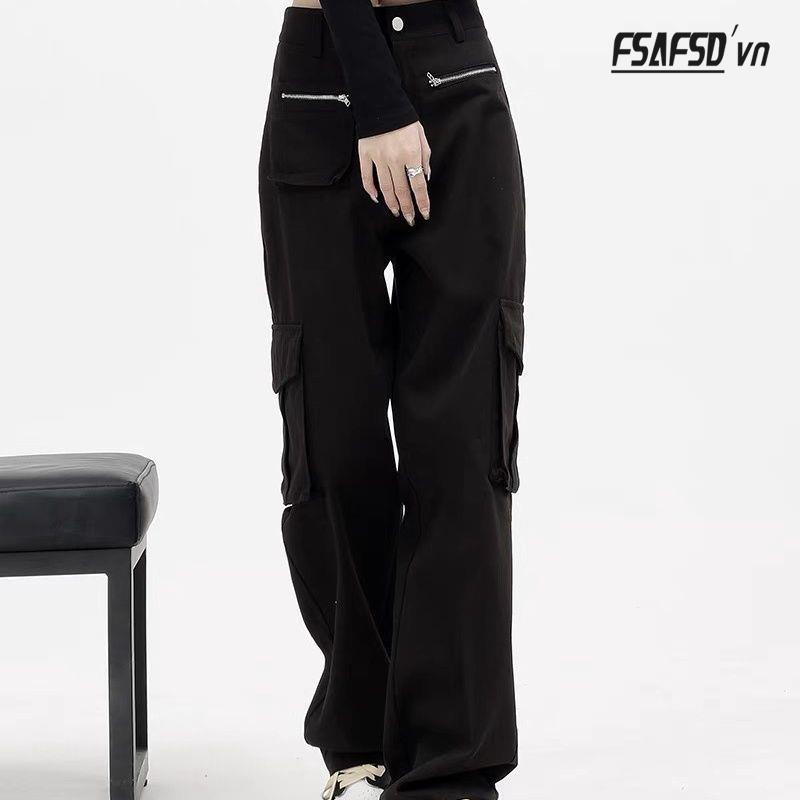 Quần Yếm Jean Ống Rộng Mỏng Phong Cách Retro Mỹ Hàng Mới 2022 Dành Cho Bạn Nữ