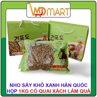 Nho khô Xanh sấy khô Hàn Quốc có quai xách làm quà Hộp 1kg