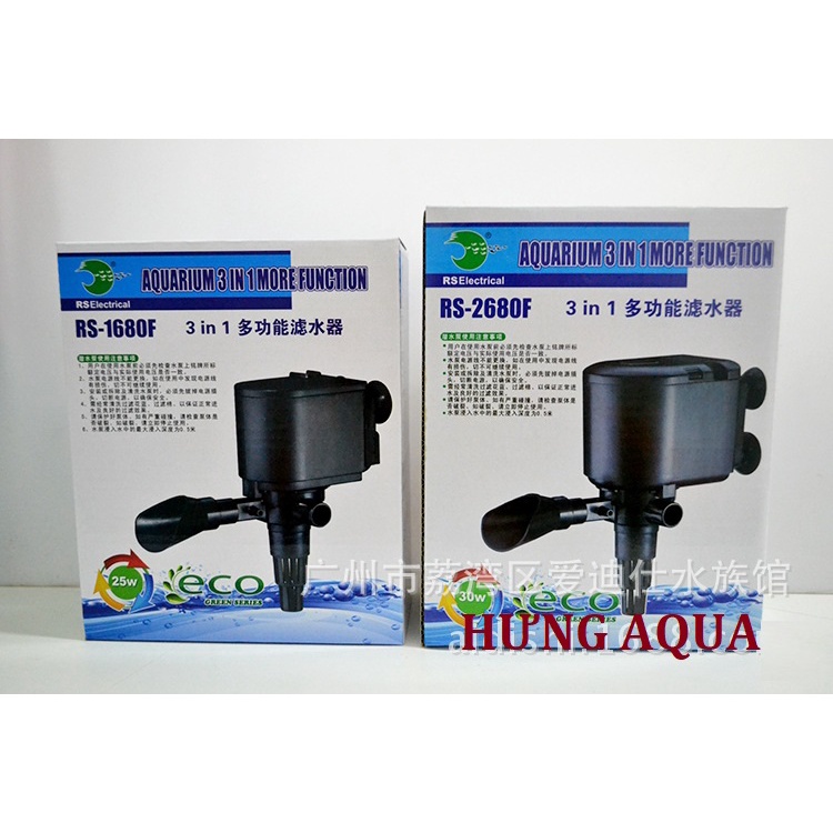 Bơm bể cá, máy bơm nước hồ cá RS-2680F 30W 3 trong 1 siêu bền