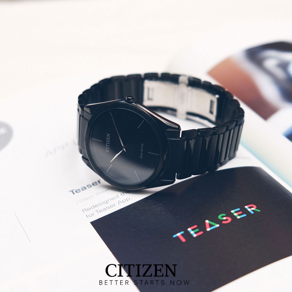 Đồng Hồ Nam Citizen Siêu Mỏng Dây Thép Không Gỉ AR3079-85E - Mặt Đen