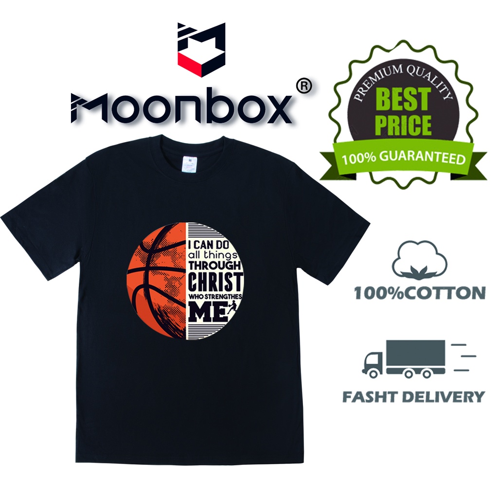 MOONBOX Áo thun bóng rổ dáng rộng cổ tròn màu trắng đen/xám phong cách hip hop 2022 hàng mới