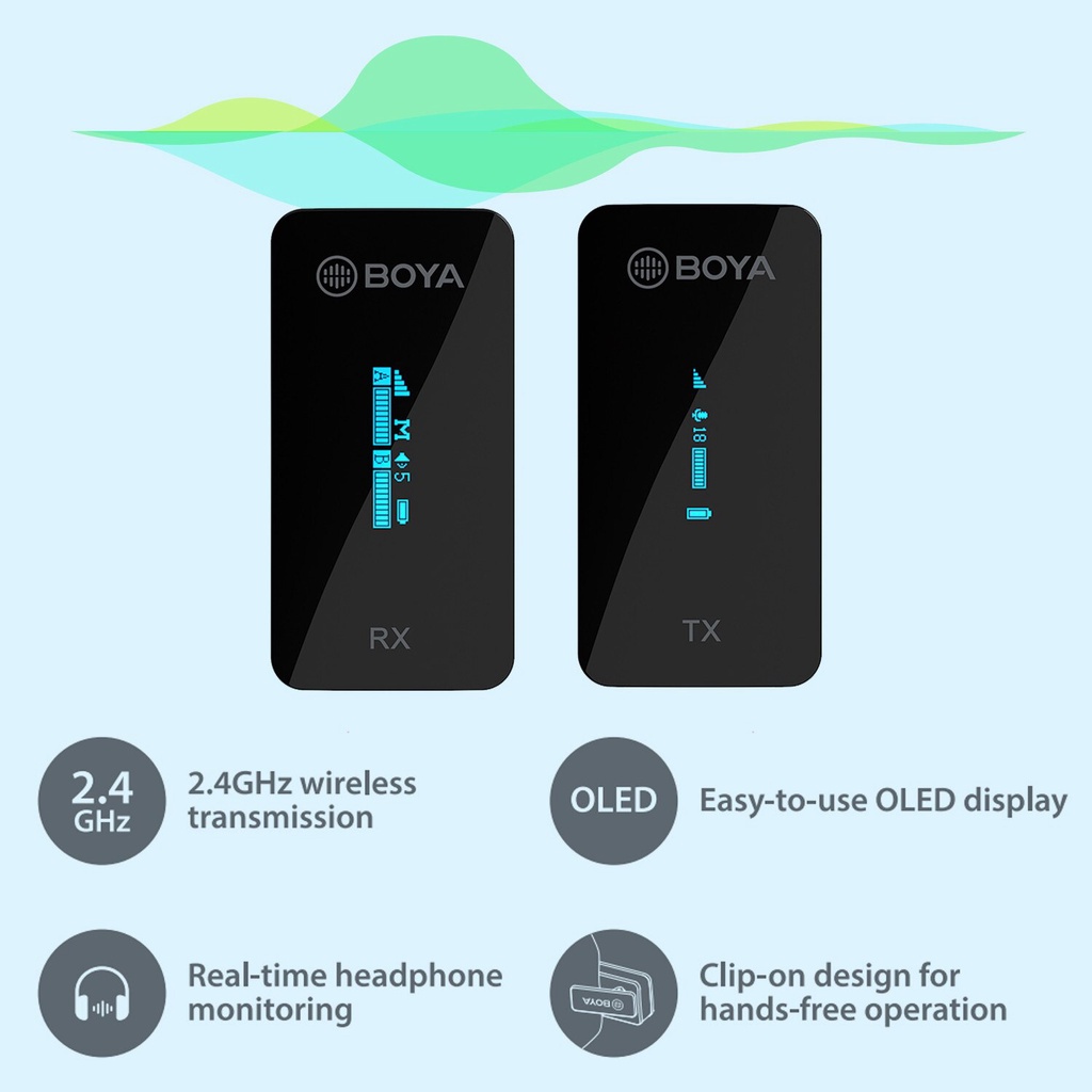 Micro Boya BY-XM6 cài áo Không Dây cho Smartphone, Laptop,Máy ảnh - Hàng chính hãng