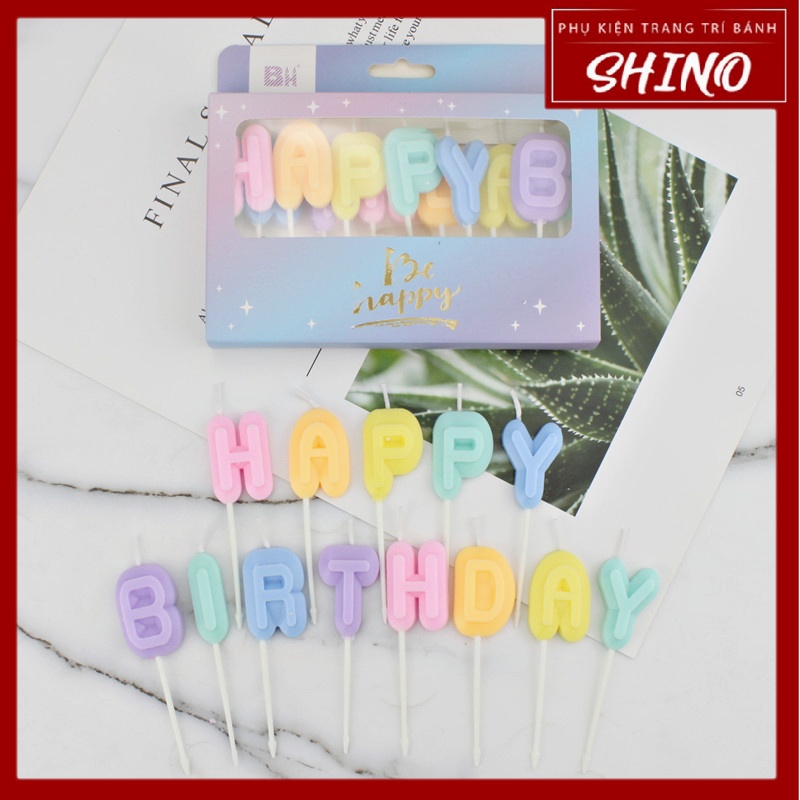 Nến Sinh Nhật Chữ HPBD Pastel Phong Cách Hàn Quốc