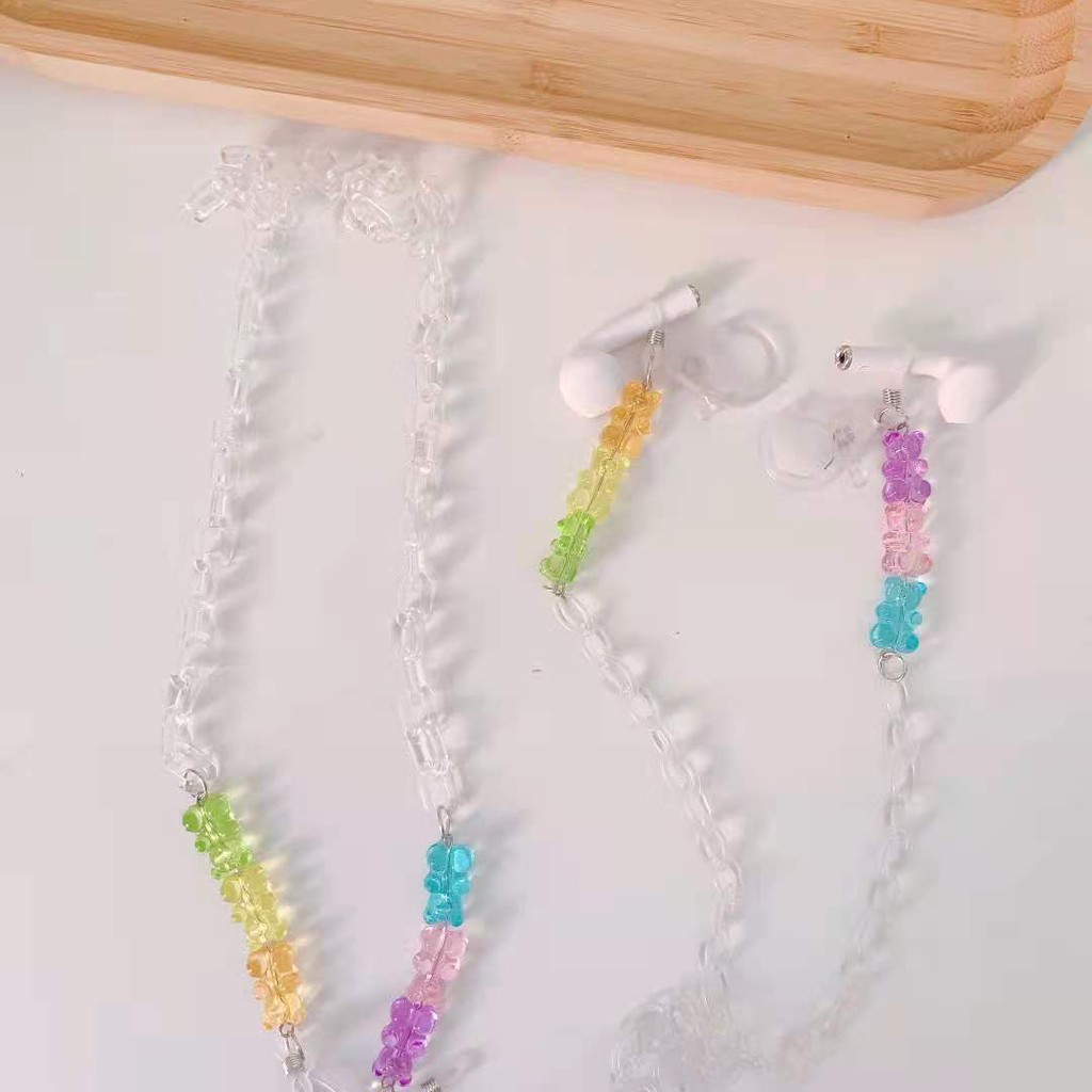 Dây Đeo Mắt Kính Bằng Acrylic Màu Kẹo Hình Gấu Hoạt Hình Sáng Tạo