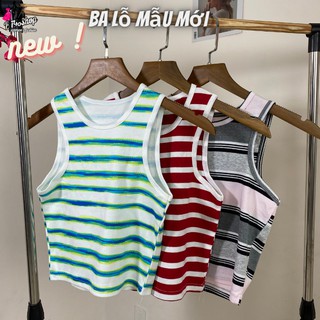 Áo Ba Lỗ Nữ Croptop Phối Sọc Ngang Mẫu Mới Siêu Thời Trang