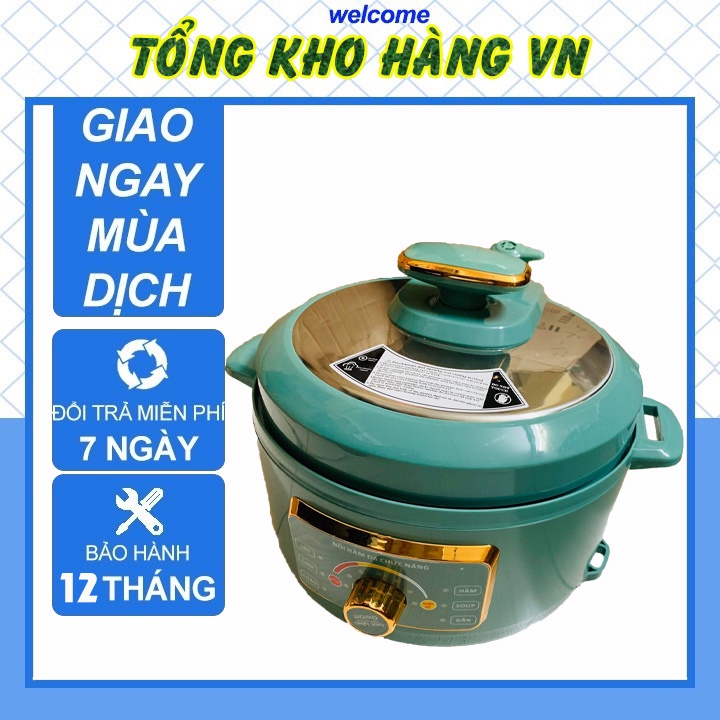 Nồi áp suất điện đa năng dung tích 3,5L chiên, xào, hầm, nấu, kho, hấp, Rẻ Đẹp Bền Bảo Hành 12 Tháng 1 đổi 1