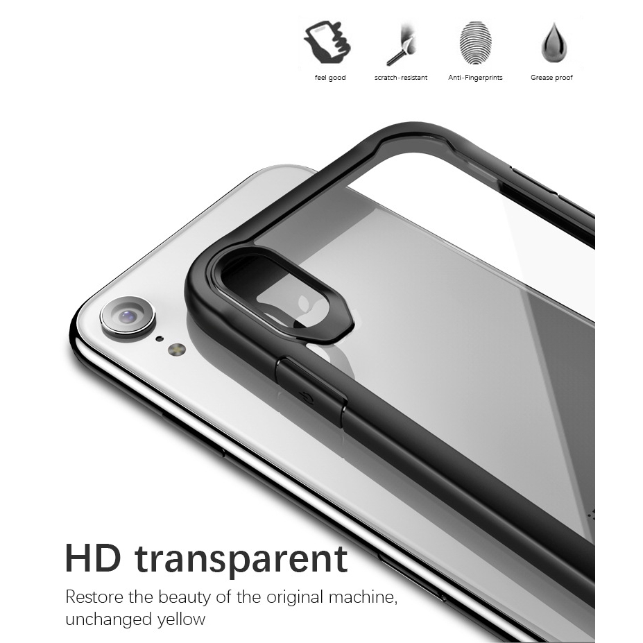 iPhone Xs Max XR X Shockproof Luxury Clear Hybrid Slim TPU+PC Bumper Case Cover