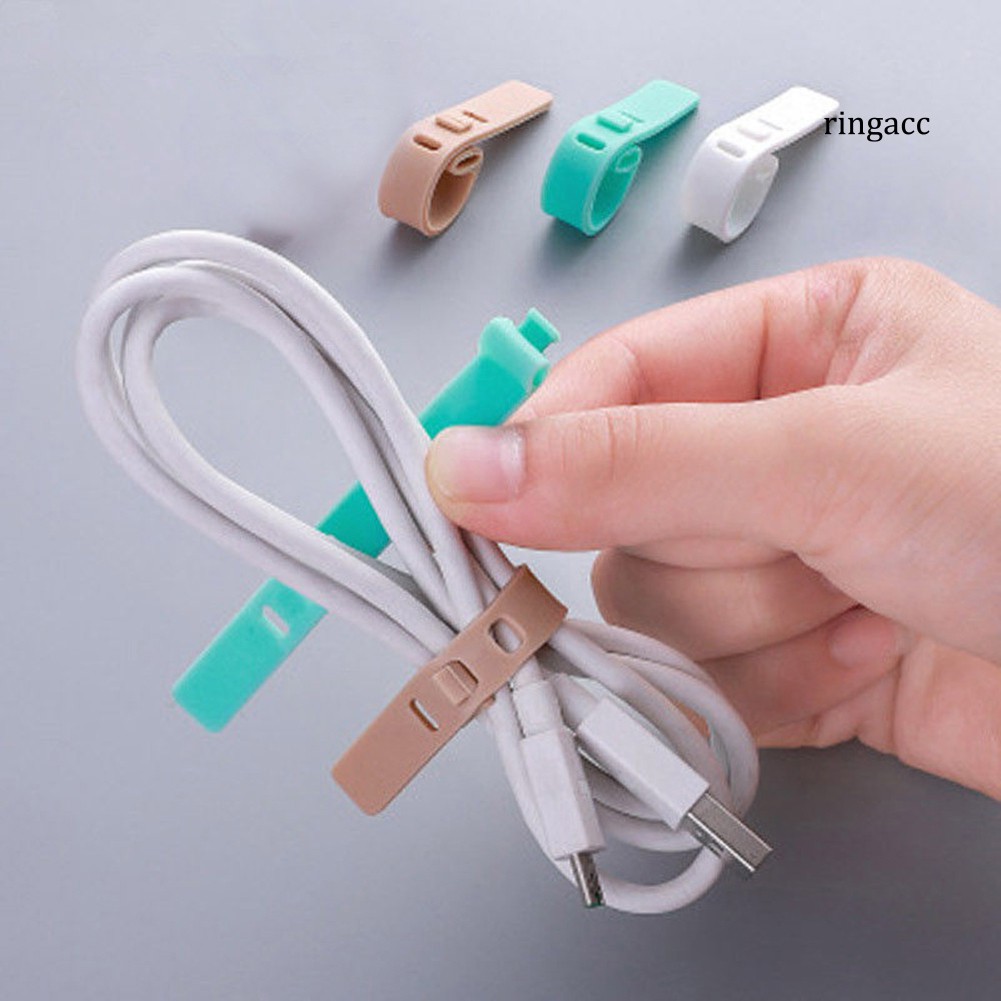 Set 4 Phụ Kiện Giữ Dây Cáp Gọn Gàng Tiện Lợi Bằng Silicon