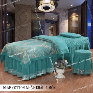 [NHẬP KHẨU] Ga Cotton trải giường spa, nối mi phun xăm 4 món