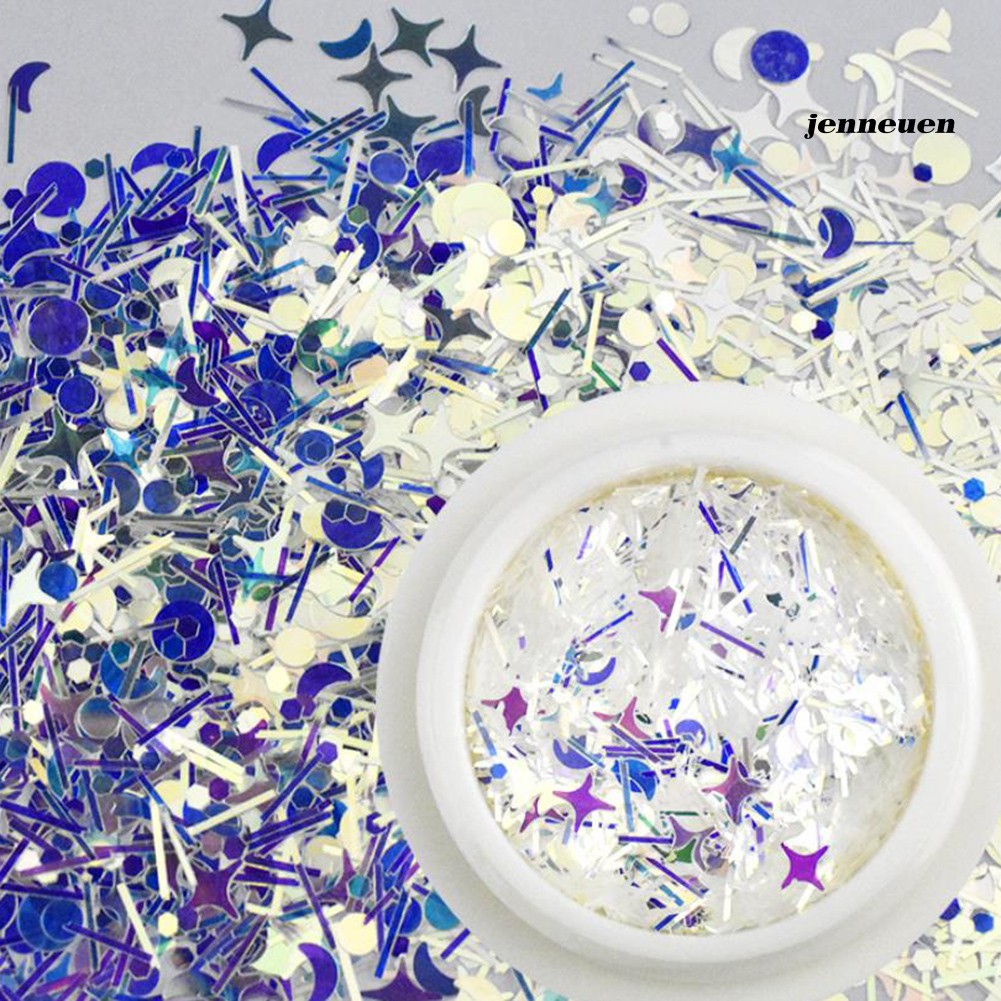 Hộp phụ kiện trang trí móng tay nghệ thuật hình mặt trăng/ ngôi sao/ trái tim thời trang