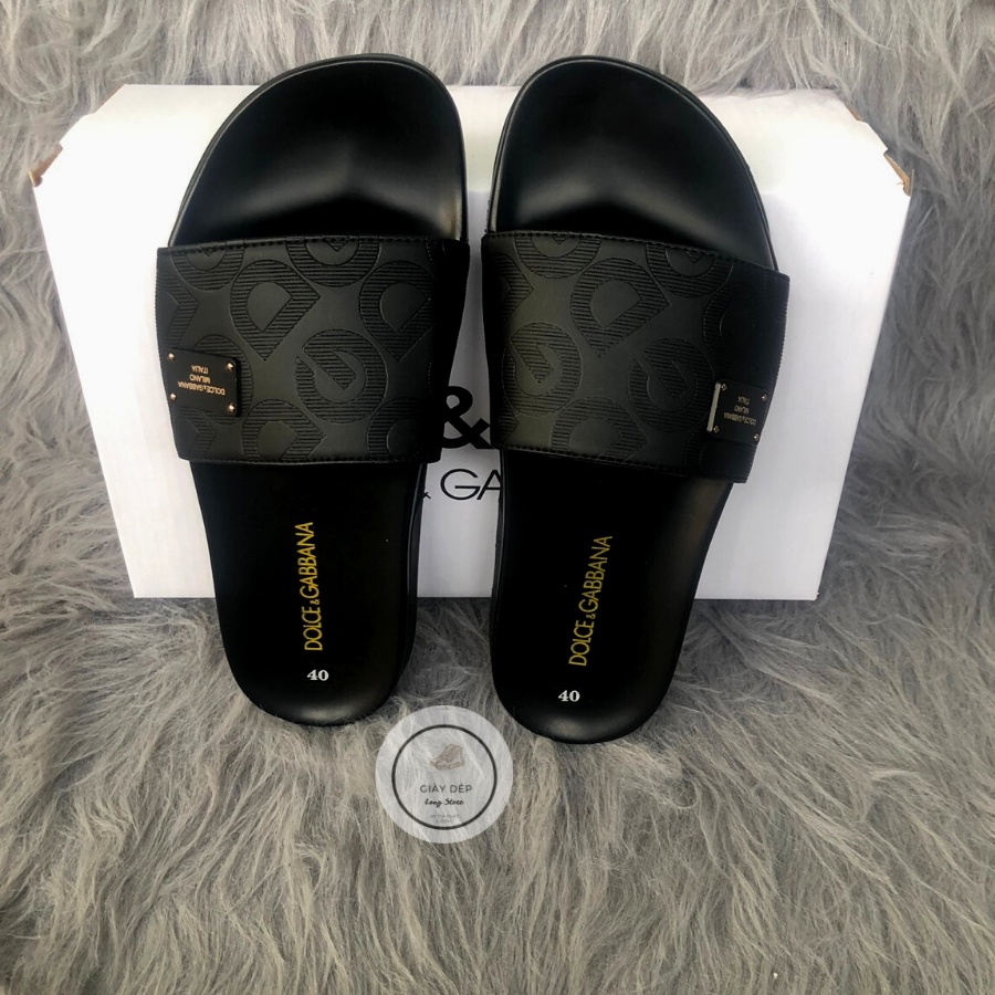 Dép nam quai da đế cao su tag sắt DG