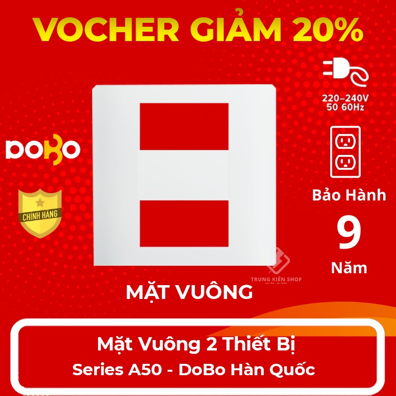 [HÀNG CHÍNH HÃNG] Mặt nạ vuông 2 -3 thiết bị âm tường đế vuông Thiết Bị DoBo Korea - Mặt Công Tắc, Mặt Ổ Cắm hình vuông