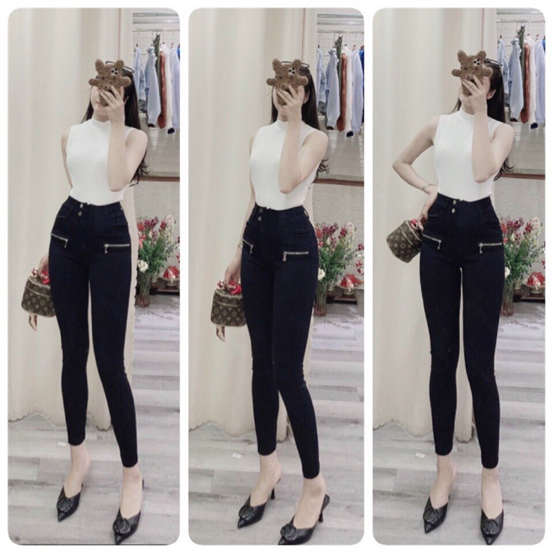 Quần skin co giãn khoá ngang