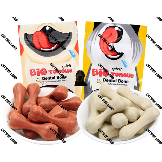 XƯƠNG GẶM CHO CHÓ BIG TONGUE DENTAL BONE 100G 10 QUE (SNACK THƯỞNG CANXI ORGO CHÓ ĂN VẶT) - THỨC ĂN CHÓ CON SPIRIT