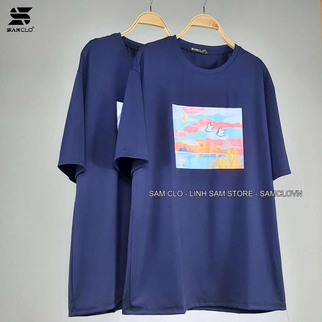 Áo thun tay lỡ nữ SAM CLO freesize phông form rộng dáng Unisex - mặc cặp, nhóm, lớp in hình BỨC TRANH