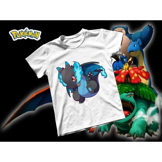 Áo thun Cotton Unisex - Anime - Pókemon - Pokemon Lizardon mega X