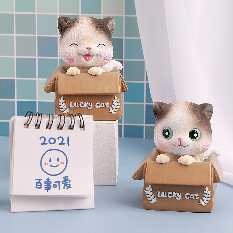 Set Mèo Lucky Trang Trí Taplo Ô Tô Decor Bàn Làm Việc Bàn Học Cực Xinh - Phụ Kiện Xe Hơi Hitechlife Cao Cấp Giá Rẻ