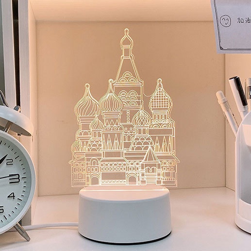 Đèn ngủ mica 3D nhiều hình decor phòng ngủ