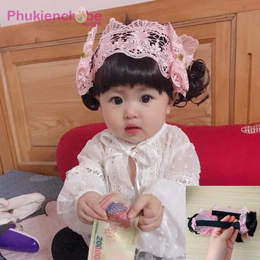 Băng Đô Kèm Tóc Giả Xinh Cho Bé