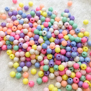 50 hạt cườm nhựa tròn nhiều màu 8li làm vòng tay trang trí handmade siêu đẹp