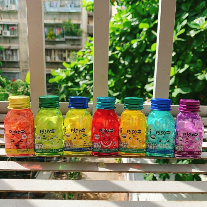Kẹo ngậm Play More Playmore vị táo/ Dưa hấu/ Chanh muối/ Xí muội