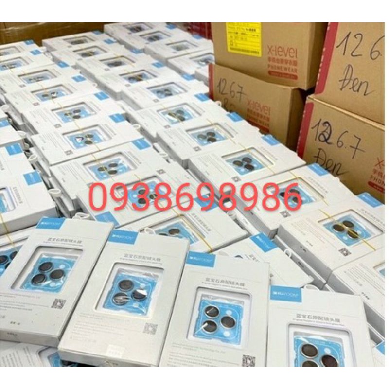 [ xanh rêu ] Bộ 3 dán mắt camera Kuzoom cho iPhone 13 Mini, 13, 13 Pro, 13 Pro max bảo vệ từng mắt camera chính hãng