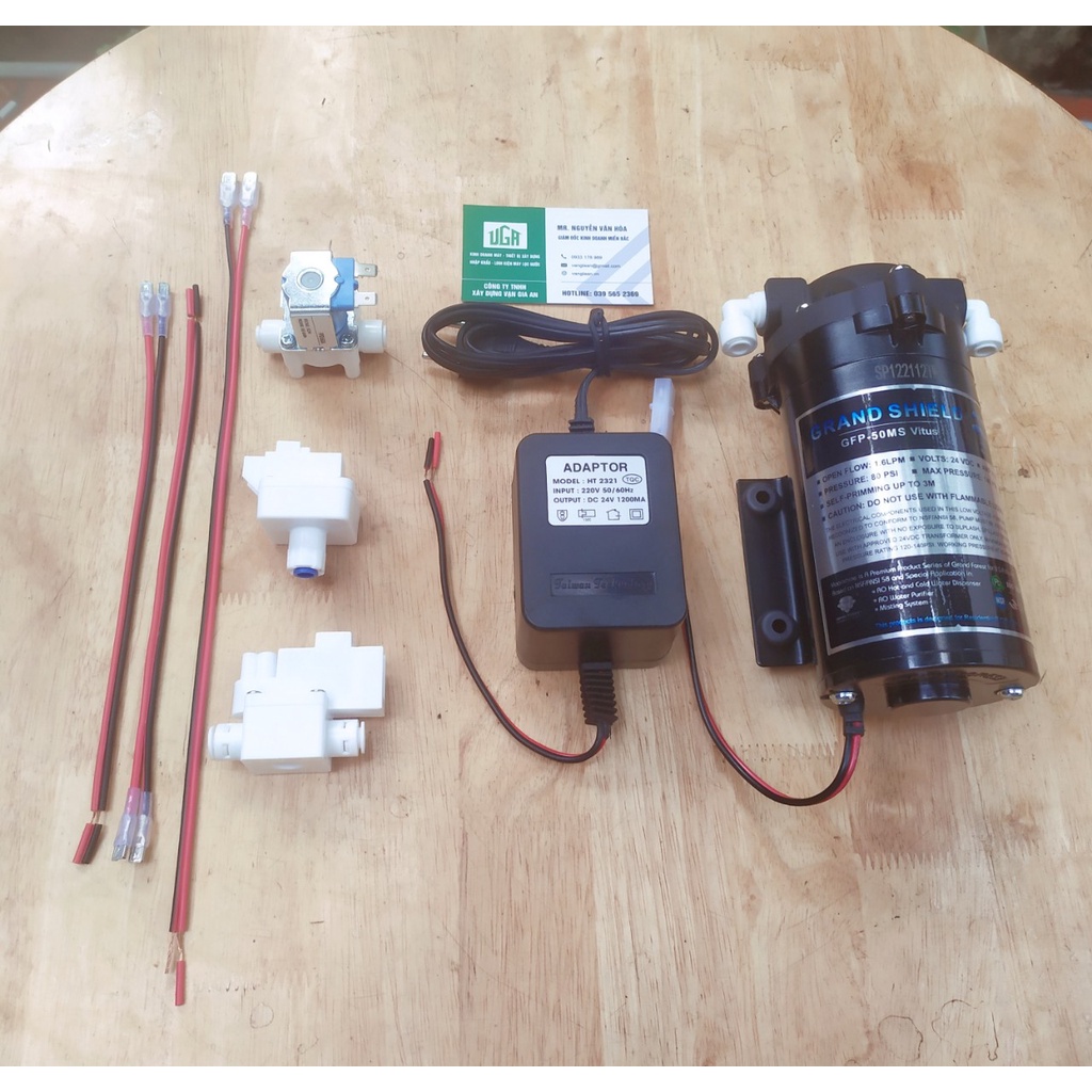 Combo Bơm, Nguồn Adapter, Van Điện Từ, Van Áp Cao, Van Áp Thấp Tặng Dây, Cút Nối Máy Lọc Nước RO