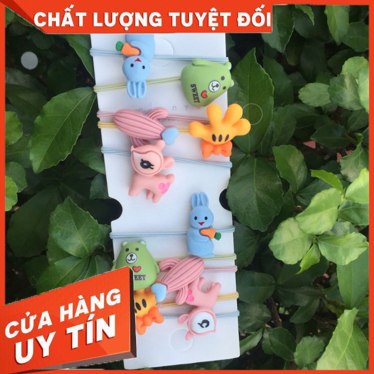 Dây cột tóc hoa cúc, hình ngộ nghĩnh nhiêu màu dây thun buộc tóc nữ Hàn Quốc đẹp dễ thương cho bé gái