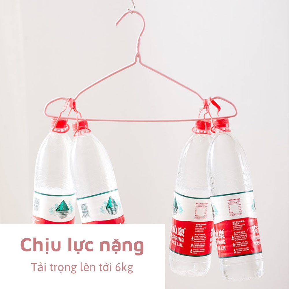 Móc treo quần áo phơi đồ set 10 chiếc móc kim loại bọc nhựa 40cm chịu lực 6kg tiện ích