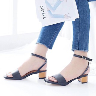 Giay sandal  bản ngang gót vuông 3 phân size lớn 40 41 42 43 44