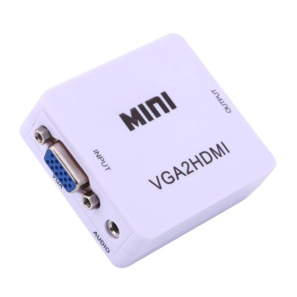Bộ chuyển VGA sang HDMI ( box trắng )Có Kèm Âm Thanh, Chuyển Từ Laptop, PC Lên Tv