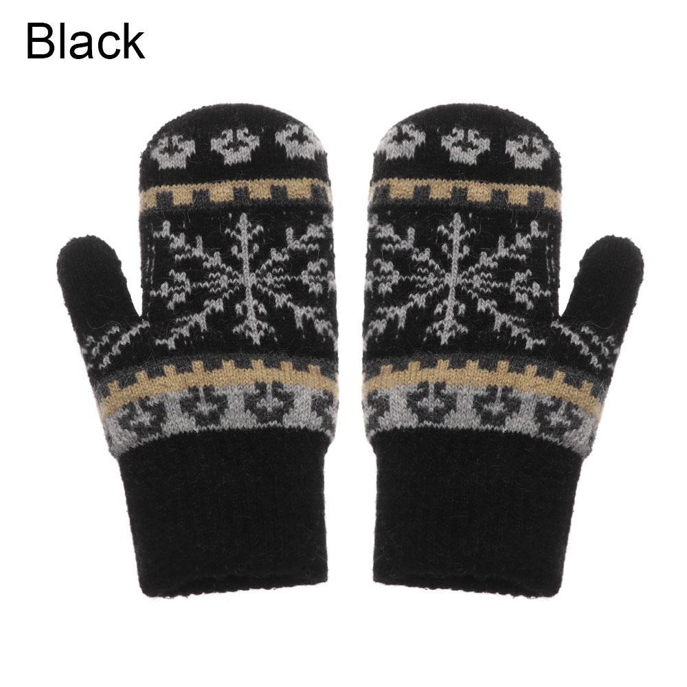 Găng Tay Len Hở Ngón Họa Tiết Bông Tuyết Thời Trang