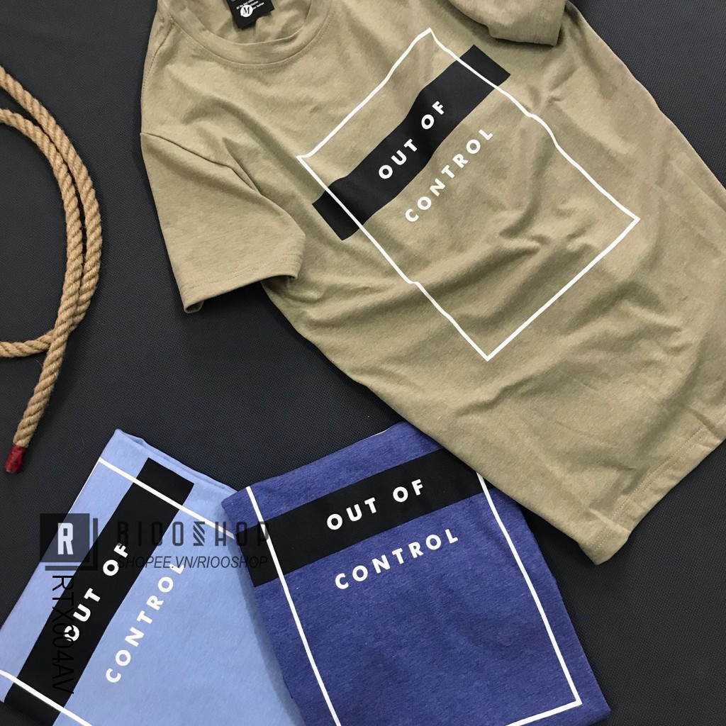 Áo thun nam cổ tròn cotton hoạ tiết khung chữ cực đẹp RTX004AV - áo phông nam tay ngắn Riooshop | BigBuy360 - bigbuy360.vn