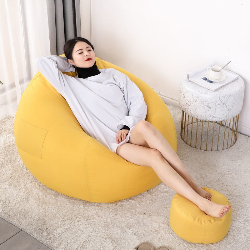 Ghế sofa lười hạt xốp tatami phòng khách đơn căn hộ nhỏ phòng ngủ phòng ngủ net màu đỏ ghế thư giãn ban công ghế lười