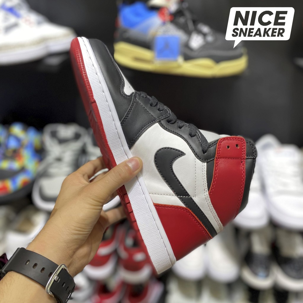[ Nice Sneaker ] Giày sneaker nam nữ Jordan 1 high black toe ( cổ cao đen đỏ ) | phiên bản high quality .