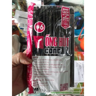 Ống hút đen cong cao cấp 1 gói 80 ống