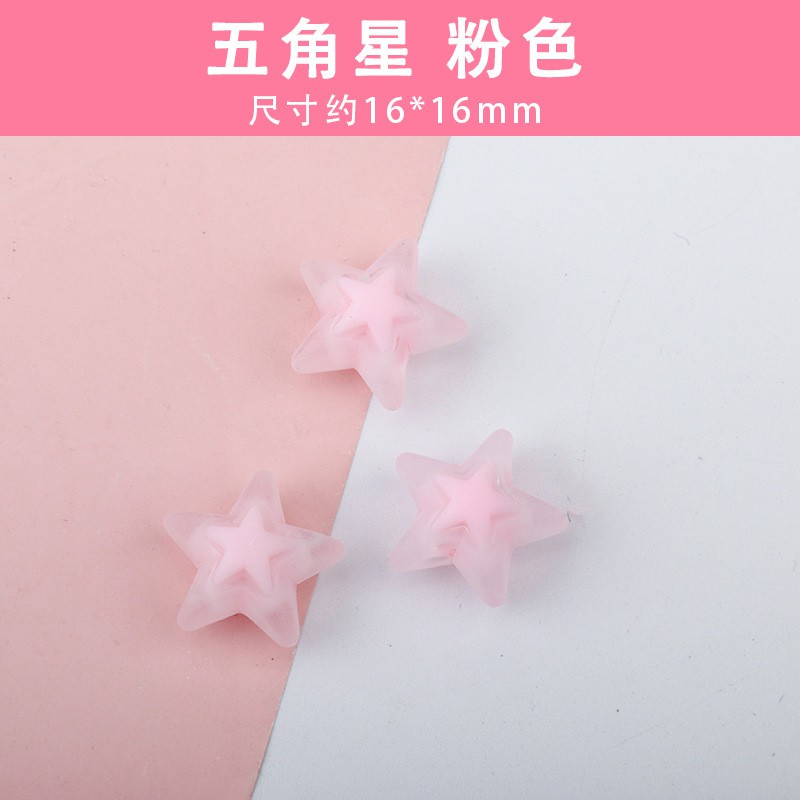 Set 15 Hạt Cườm Acrylic Trong Suốt Hình Ngôi Sao 16mm Làm Trang Sức DIY
