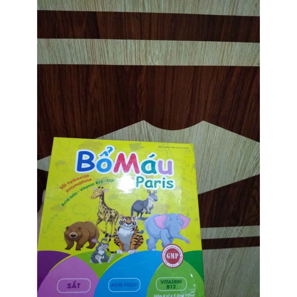 Siro Bổ máu Paris cho bà bầu và trẻ từ 1 tuổi - Bổ sung sắt, Acid Folic Vitamin B9, B12 - Dạng siro an toàn