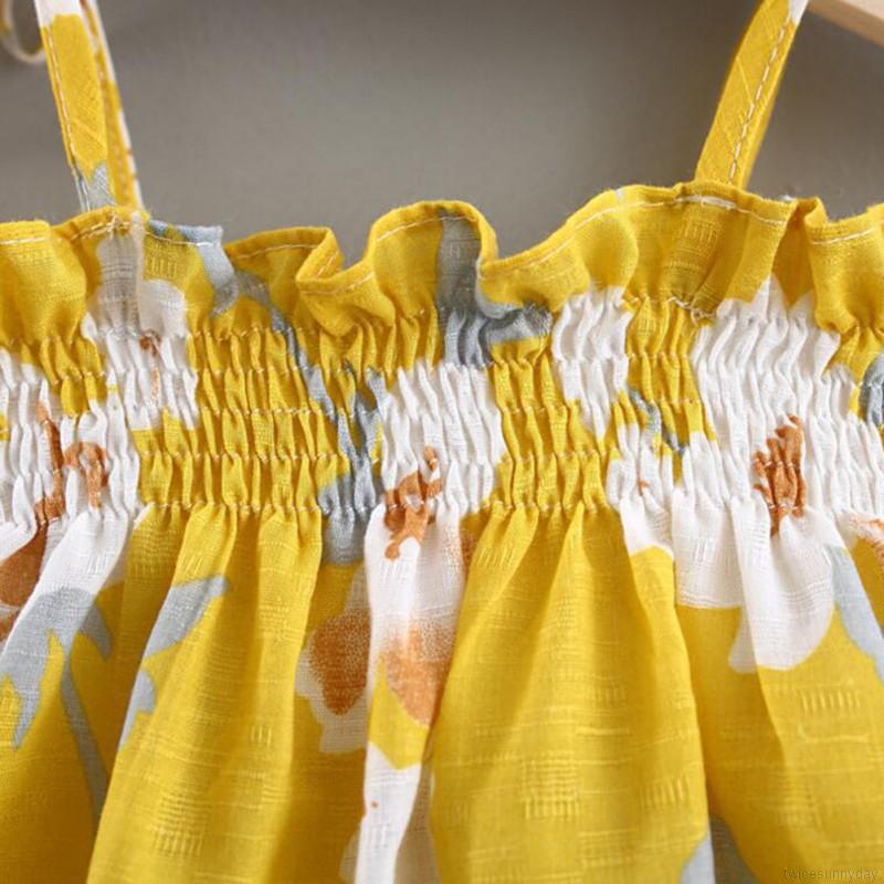 ☀ sunny ღ Set áo hoa không tay + quần short + Băng đô nơ đáng yêu cho bé gái