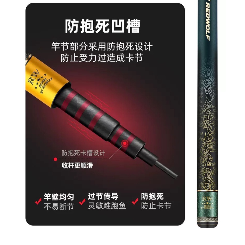 Cần Câu Đài - Redwolf Lưỡng Long Xanh 5H-28 - chính hãng