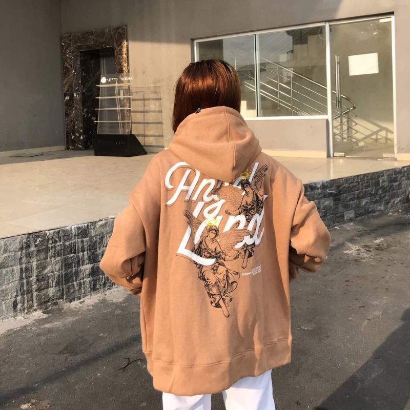 Áo khoác nữ có nón kiểu hoodie có dây kéo form rộng mới 2020