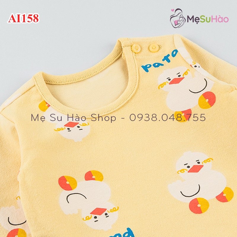 Bộ dài tay trẻ em thun Cotton Nỉ Nhung dày dặn ấm áp mẫu Vịt hãng Cordi-i nội địa Hàn Quốc mã AI158