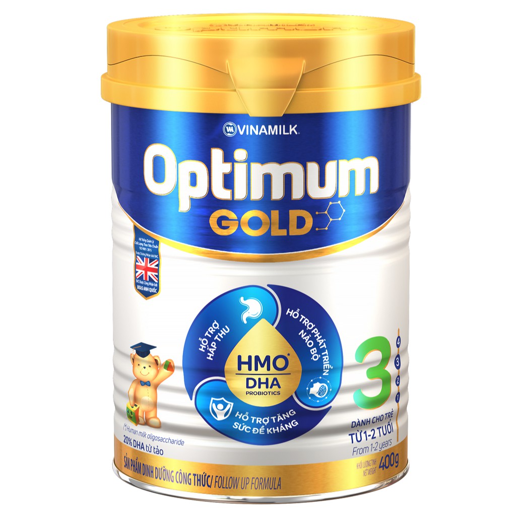 [Mã FMCGMALL -8% đơn 250K] Sữa bột Optimum Gold 3 400g/lon