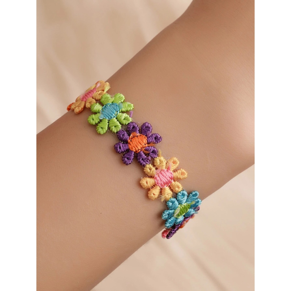 Vòng tay hoa nhiều màu y2k