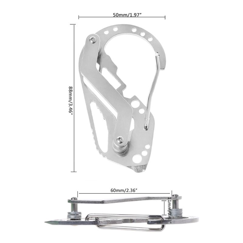 Multifunction EDC Keychain Case Carabiner Outdoor Tool Key Holder Organizer Clip
